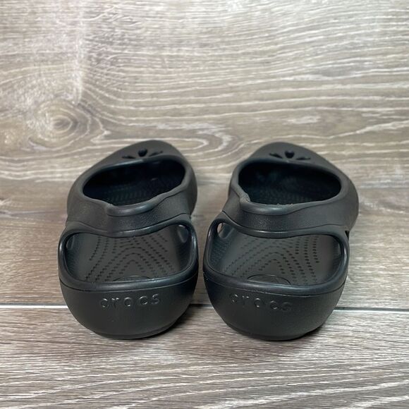 Crocs Taylor Slingback Slip On Women’s Size 9 Black Rubber Comfort Flat Sandals - Picture 4 of 11